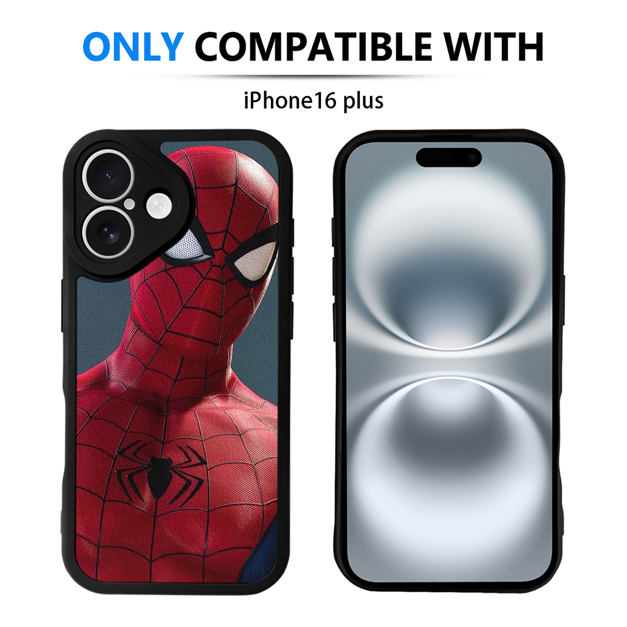 （画像用） Spider Man スパイダーマン 【iPhone 16シリーズ対応】シリコンスマホケース（レザー調） 材質：シリコン